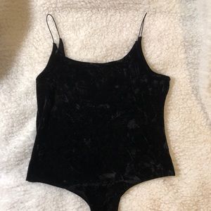 Velvet Spaghetti Strap Body Suit